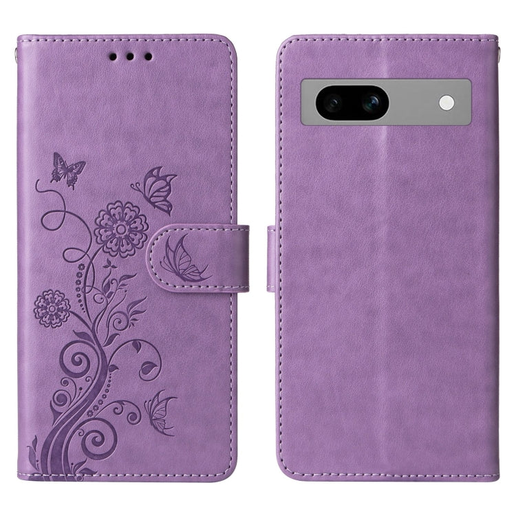 For Google Pixel 7a Embossed Butterfly Flowers Leather Phone Case