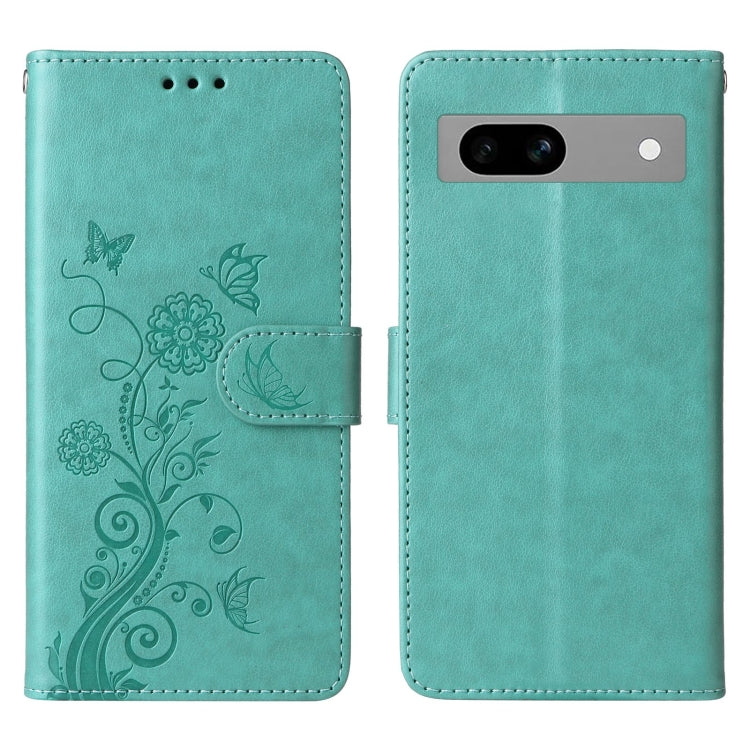 For Google Pixel 7a Embossed Butterfly Flowers Leather Phone Case