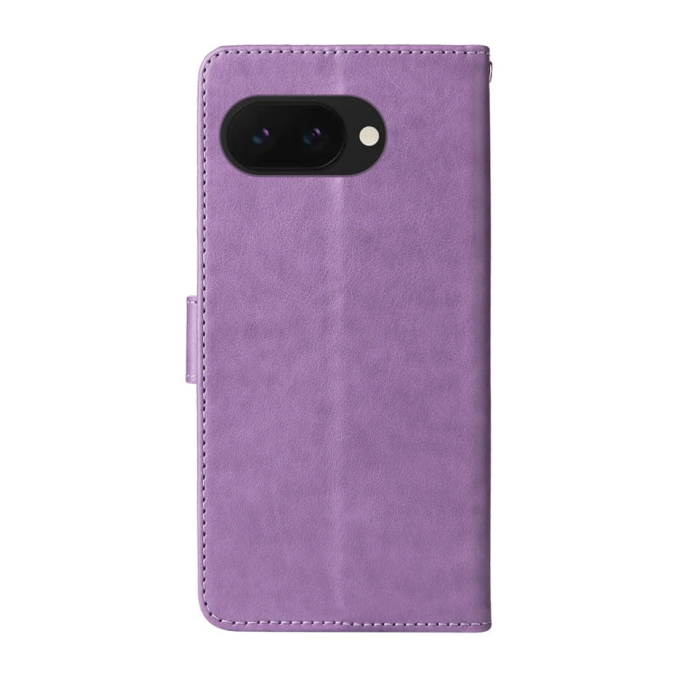 For Google Pixel 9a Embossed Butterfly Flowers Leather Phone Case