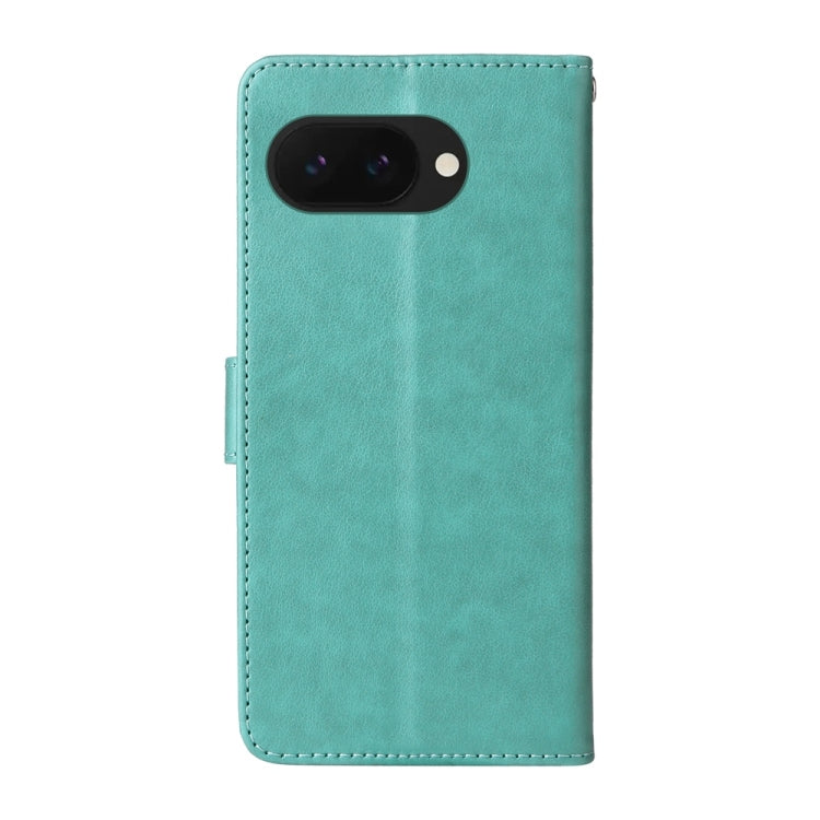 For Google Pixel 9a Embossed Butterfly Flowers Leather Phone Case