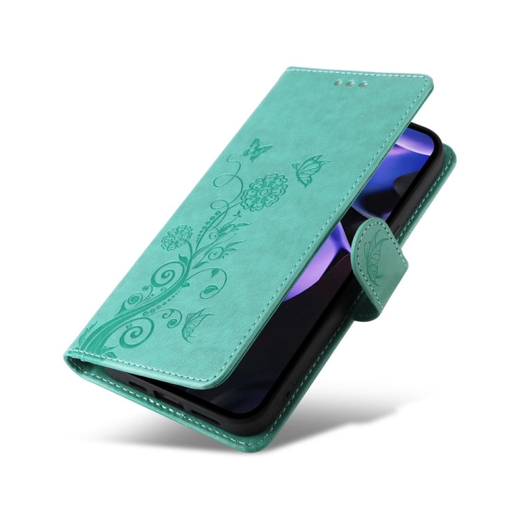 For Google Pixel 9a Embossed Butterfly Flowers Leather Phone Case