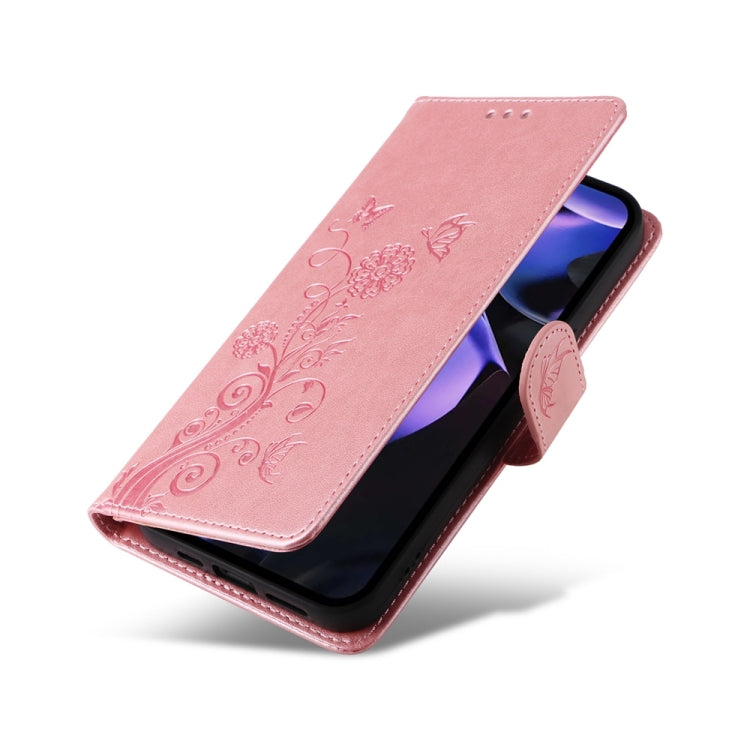 For Google Pixel 9a Embossed Butterfly Flowers Leather Phone Case