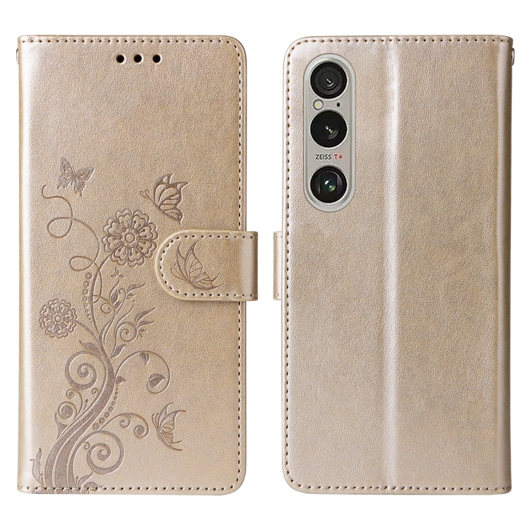 For Sony Xperia 1 VI Embossed Butterfly Flowers Leather Phone Case