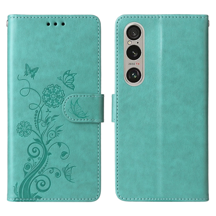 For Sony Xperia 1 VI Embossed Butterfly Flowers Leather Phone Case