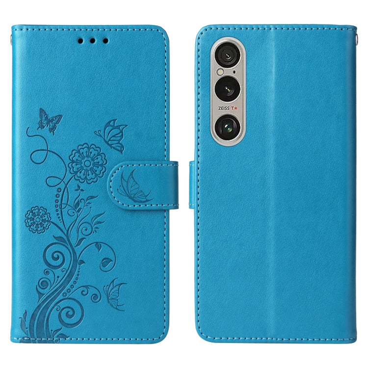 For Sony Xperia 1 VI Embossed Butterfly Flowers Leather Phone Case