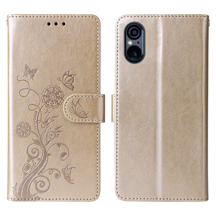 For Sony Xperia 5 VI Embossed Butterfly Flowers Leather Phone Case