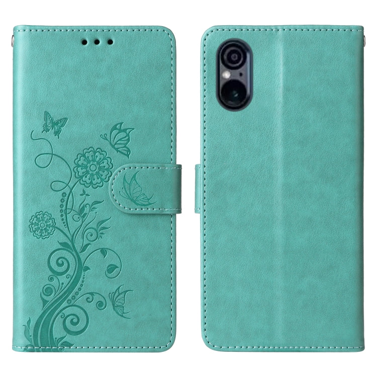 For Sony Xperia 5 VI Embossed Butterfly Flowers Leather Phone Case