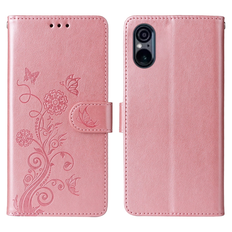 For Sony Xperia 5 VI Embossed Butterfly Flowers Leather Phone Case