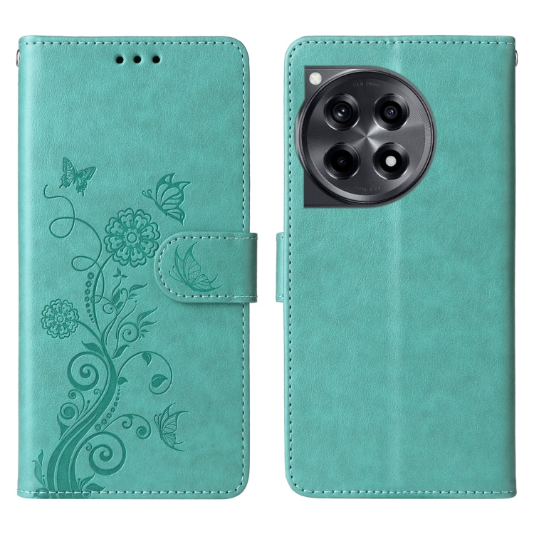 For OnePlus 12R / Ace 3 5G Embossed Butterfly Flowers Leather Phone Case
