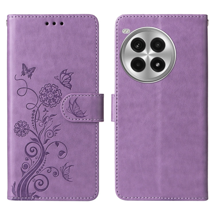 For OnePlus Ace 3 Pro 5G Embossed Butterfly Flowers Leather Phone Case