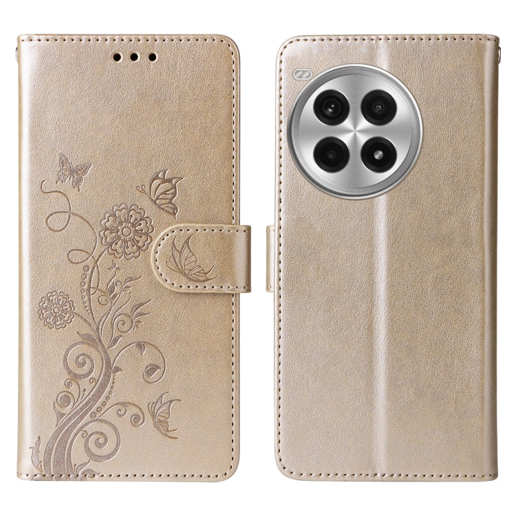 For OnePlus Ace 3 Pro 5G Embossed Butterfly Flowers Leather Phone Case