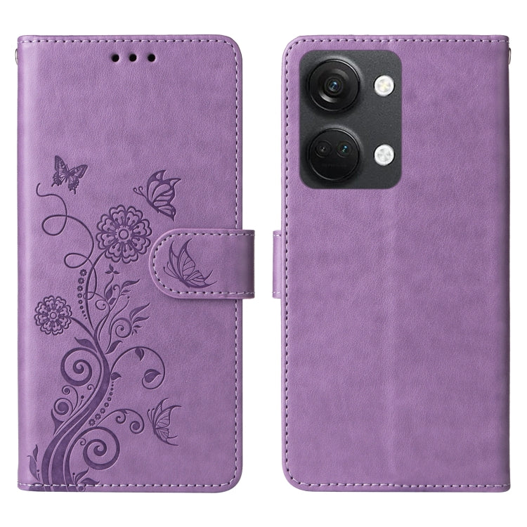 For OnePlus Nord 3 / Ace 2V Embossed Butterfly Flowers Leather Phone Case