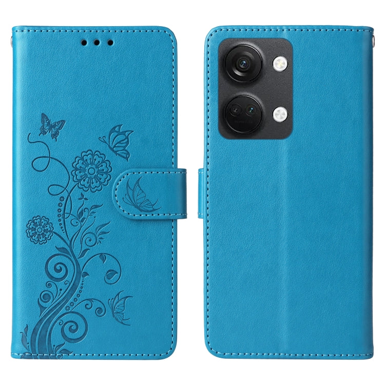 For OnePlus Nord 3 / Ace 2V Embossed Butterfly Flowers Leather Phone Case