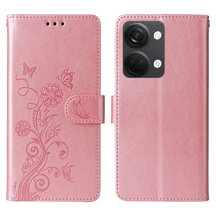 For OnePlus Nord 3 / Ace 2V Embossed Butterfly Flowers Leather Phone Case