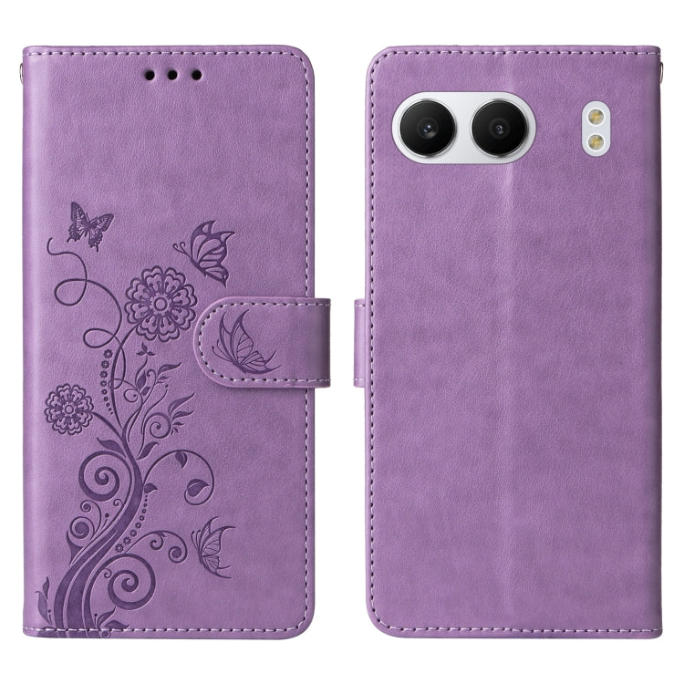 For OnePlus Nord 4 5G Embossed Butterfly Flowers Leather Phone Case