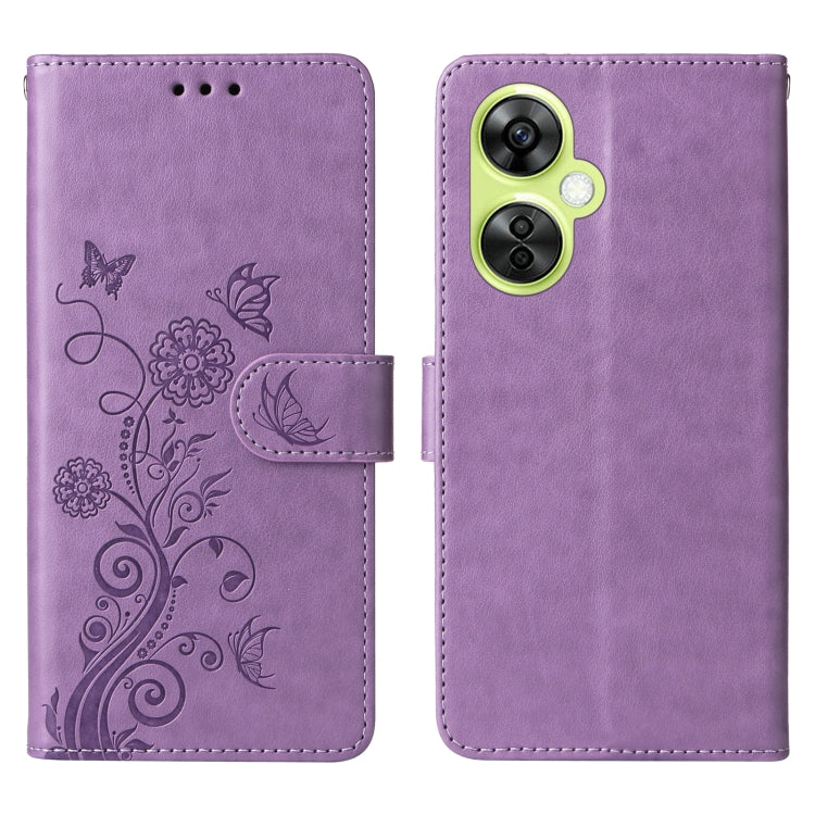 For OnePlus Nord CE 3 Lite / Nord N30 Embossed Butterfly Flowers Leather Phone Case