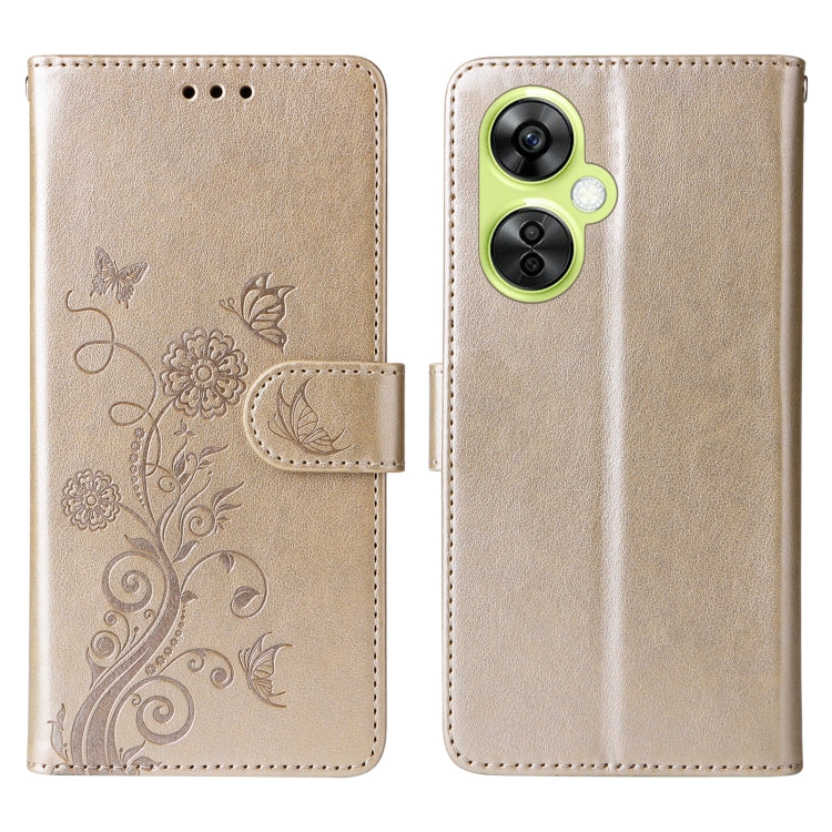 For OnePlus Nord CE 3 Lite / Nord N30 Embossed Butterfly Flowers Leather Phone Case
