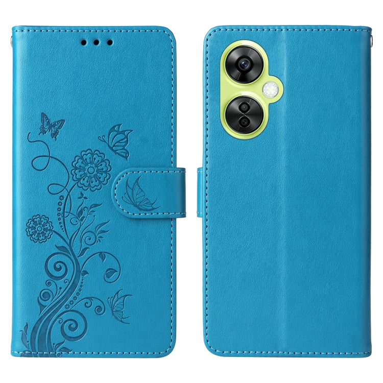 For OnePlus Nord CE 3 Lite / Nord N30 Embossed Butterfly Flowers Leather Phone Case