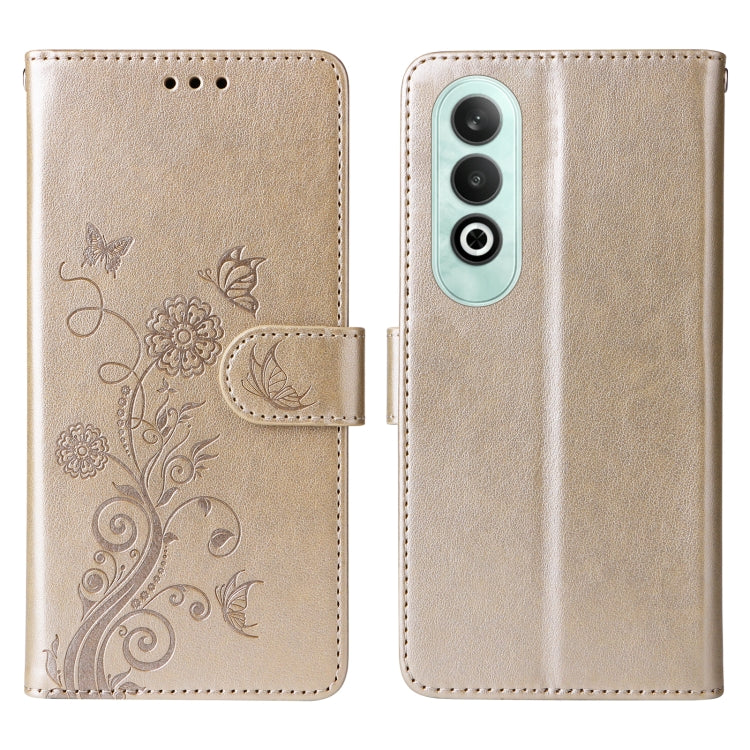 For OnePlus Nord CE 4 5G Embossed Butterfly Flowers Leather Phone Case