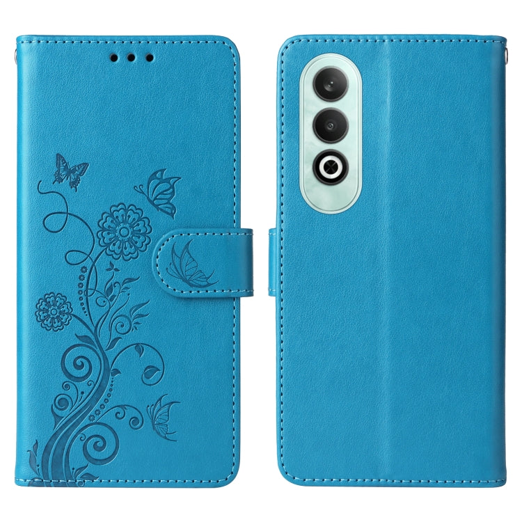For OnePlus Nord CE 4 5G Embossed Butterfly Flowers Leather Phone Case