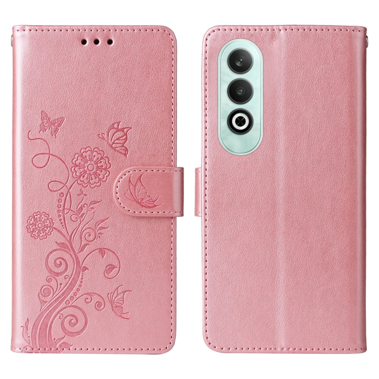For OnePlus Nord CE 4 5G Embossed Butterfly Flowers Leather Phone Case