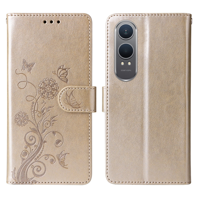 For OnePlus Nord CE 4 Lite Embossed Butterfly Flowers Leather Phone Case