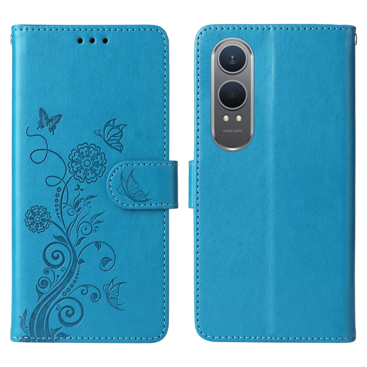 For OnePlus Nord CE 4 Lite Embossed Butterfly Flowers Leather Phone Case