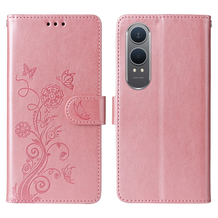 For OnePlus Nord CE 4 Lite Embossed Butterfly Flowers Leather Phone Case