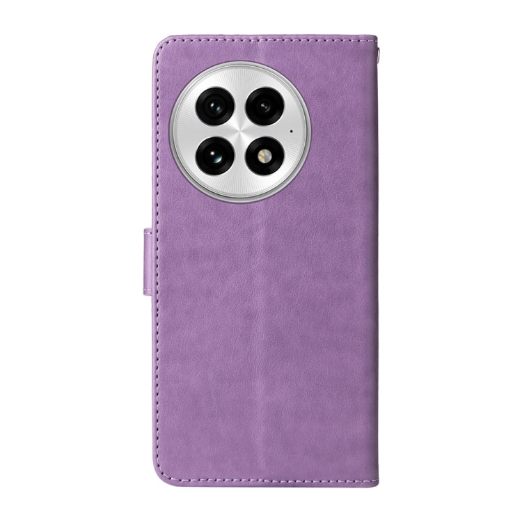 For OnePlus 13 Embossed Butterfly Flowers Leather Phone Case