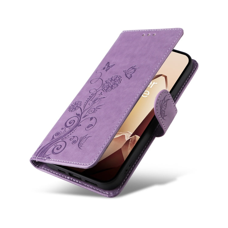 For OnePlus 13 Embossed Butterfly Flowers Leather Phone Case