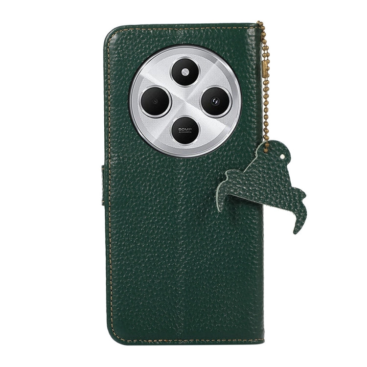 For Redmi 14C 4G Genuine Leather Litchi Texture RFID Leather Phone Case