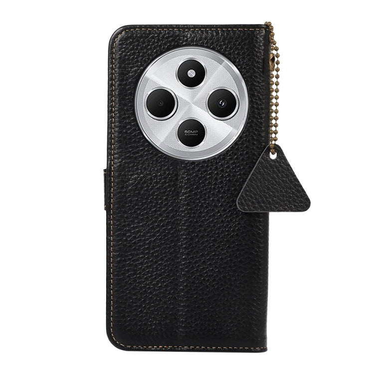 For Redmi 14C 4G Genuine Leather Litchi Texture RFID Leather Phone Case