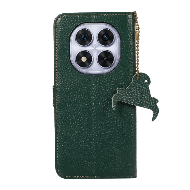 For Redmi Note 14 Pro 5G Genuine Leather Litchi Texture RFID Leather Phone Case