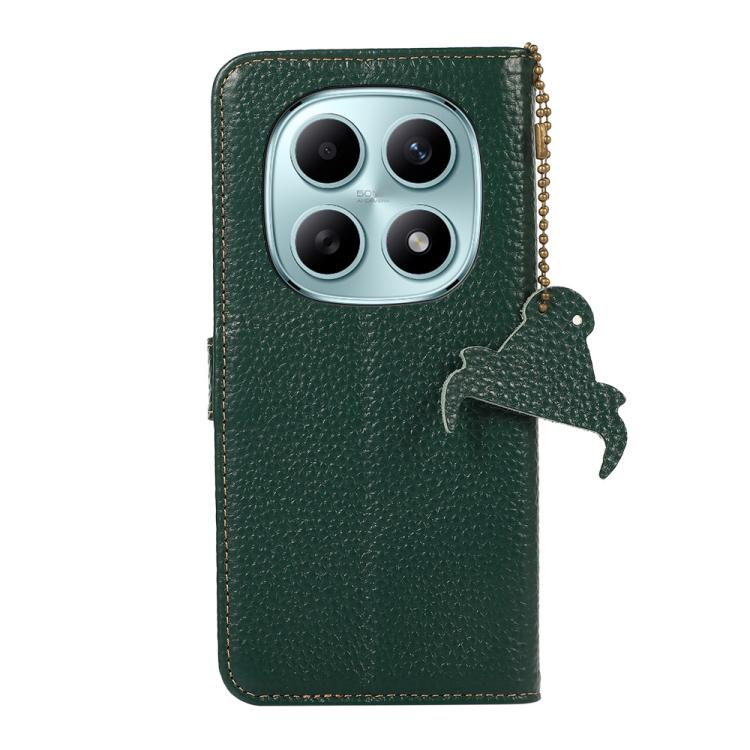For Redmi Note 15 5G Global 164mm Genuine Leather Litchi Texture RFID Leather Phone Case