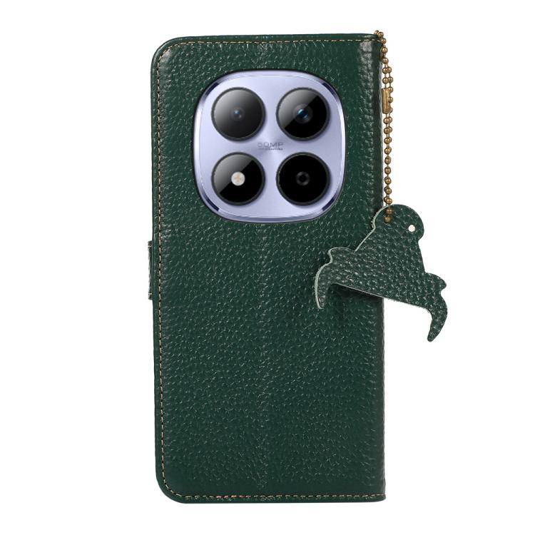 For Redmi Note 15 Pro 5G Global 163.6mm Genuine Leather Litchi Texture RFID Leather Phone Case