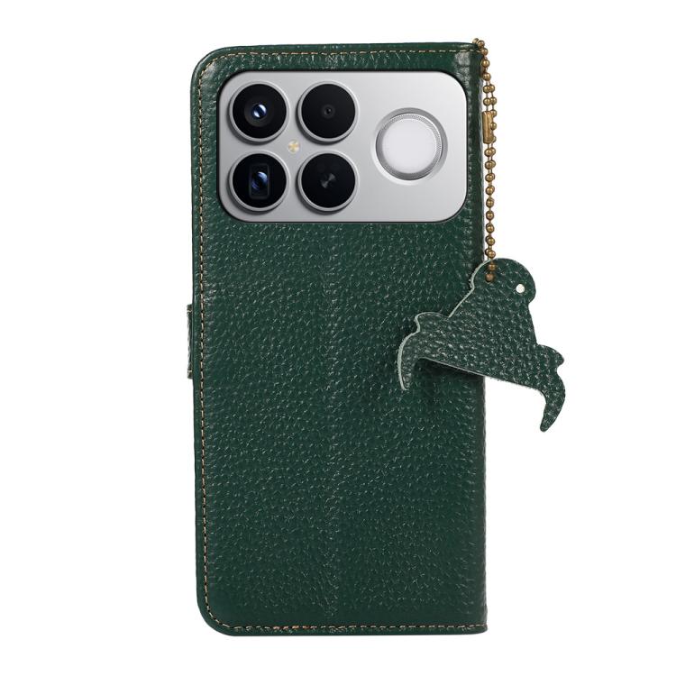 For Redmi K90 Pro Max/Poco F8 Ultra Genuine Leather Litchi Texture RFID Leather Phone Case