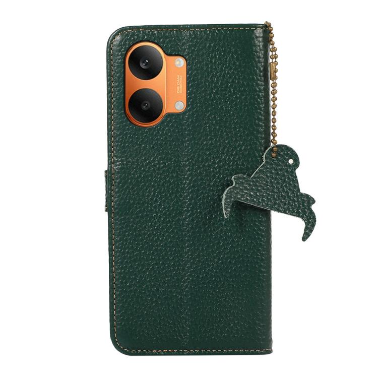 For Redmi Turbo 5 Max / Poco X8 Pro Max Genuine Leather Litchi Texture RFID Leather Phone Case