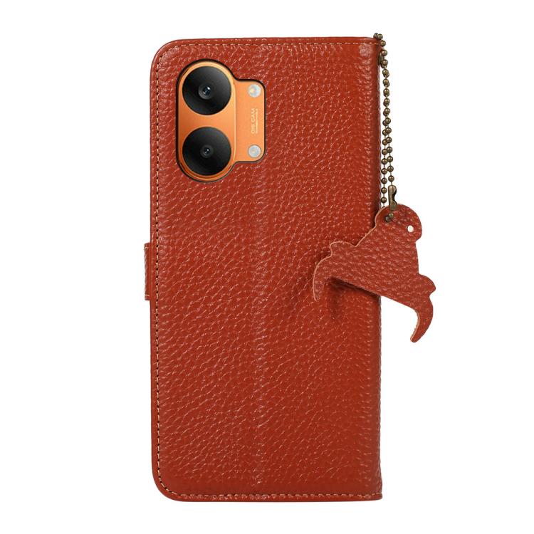 For Redmi Turbo 5 Max / Poco X8 Pro Max Genuine Leather Litchi Texture RFID Leather Phone Case