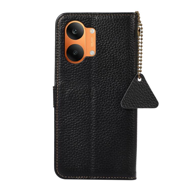 For Redmi Turbo 5 Max / Poco X8 Pro Max Genuine Leather Litchi Texture RFID Leather Phone Case