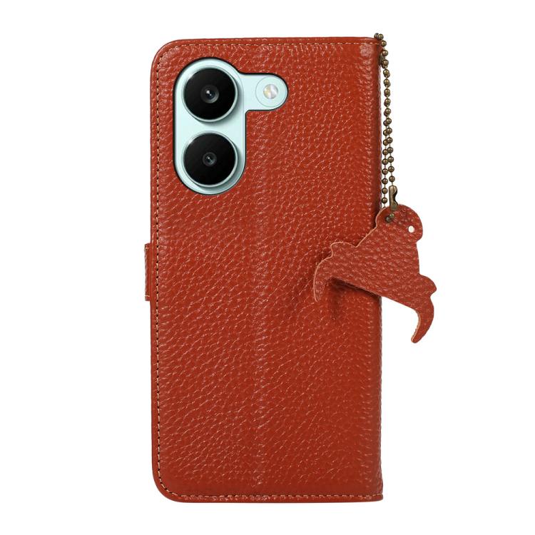 For Redmi Turbo 5 5G / Poco X8 Pro 5G Genuine Leather Litchi Texture RFID Leather Phone Case