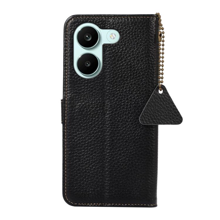 For Redmi Turbo 5 5G / Poco X8 Pro 5G Genuine Leather Litchi Texture RFID Leather Phone Case