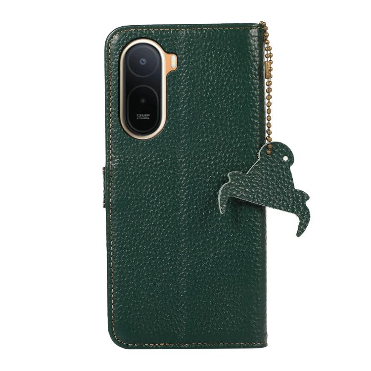 For Redmi A7 Pro 171mm/Poco C85x 5G Genuine Leather Litchi Texture RFID Leather Phone Case