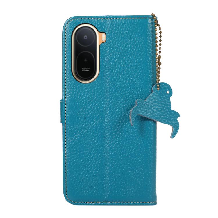 For Redmi A7 Pro 171mm/Poco C85x 5G Genuine Leather Litchi Texture RFID Leather Phone Case