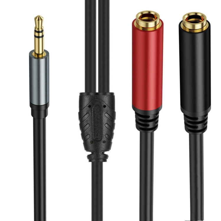 5m Gold Plated 3.5mm TRS Male to 2 x 6.35mm Female Laptop Y Splitter Adapter Audio Cable - Black