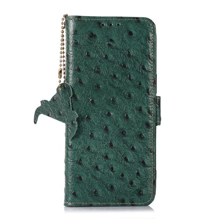 For Redmi 14C 4G Ostrich Pattern Genuine Leather RFID Phone Case
