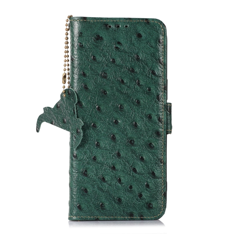 For Redmi Note 14 4G 163.25mm Ostrich Pattern Genuine Leather RFID Phone Case