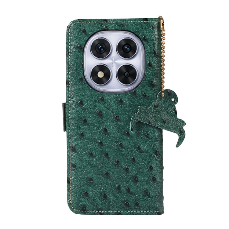 For Redmi Note 14 Pro 5G Ostrich Pattern Genuine Leather RFID Phone Case