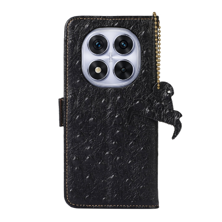 For Redmi Note 14 Pro 5G Ostrich Pattern Genuine Leather RFID Phone Case
