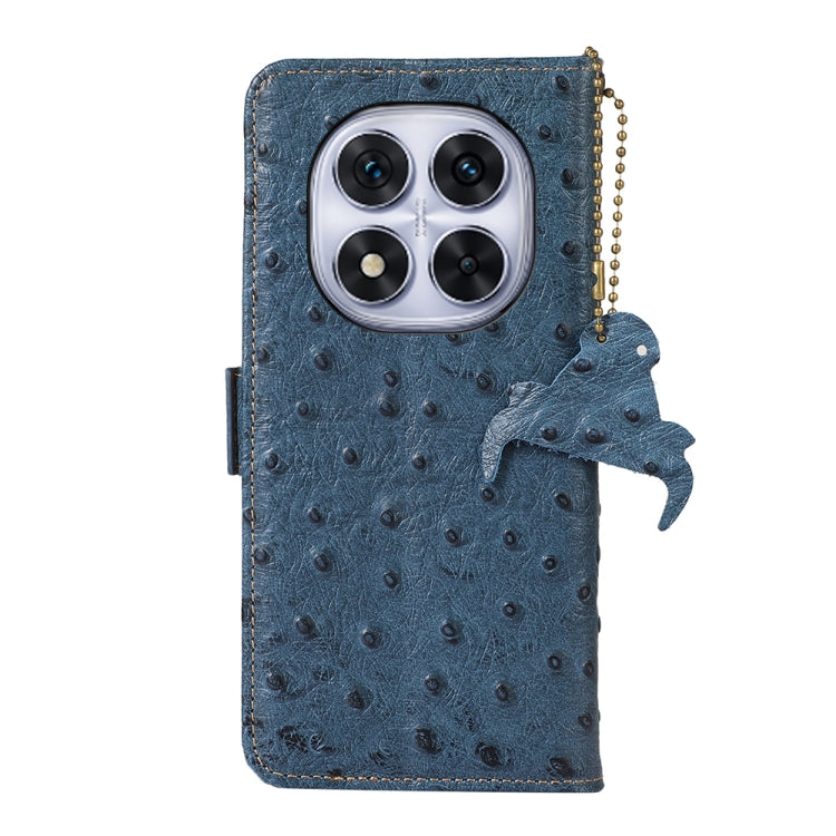 For Redmi Note 14 Pro 5G Ostrich Pattern Genuine Leather RFID Phone Case