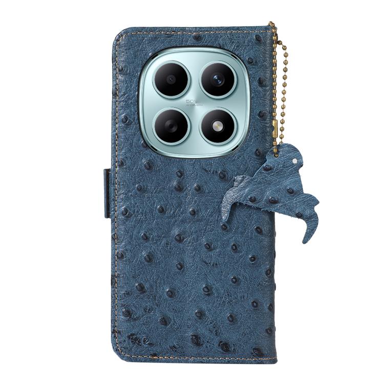 For Redmi Note 15 5G Global 164mm Ostrich Pattern Genuine Leather RFID Phone Case